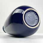 Vintage blue ceramic vase Lava by Jasba, West Germany, 1960s