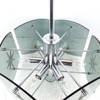 Mid-Century Modern Smoked Glass Pendant Lamp: EMI Poljcane Yugoslavia '70s