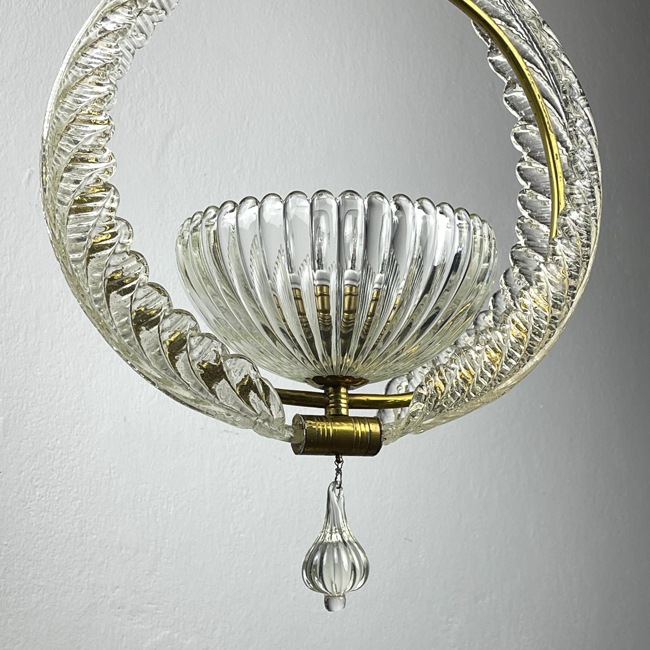 Murano chandelier by Ercole Barovier Barovier & Toso, Italy 1930s