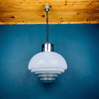 Vintage Mazzega Murano Glass Pendant Lamp: 1970s Italian Space Age Lighting