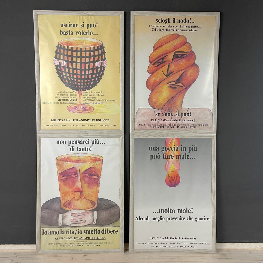 Vintage Alcoholics Anonymous Posters: Ennio Tamburi Design, Set of 4