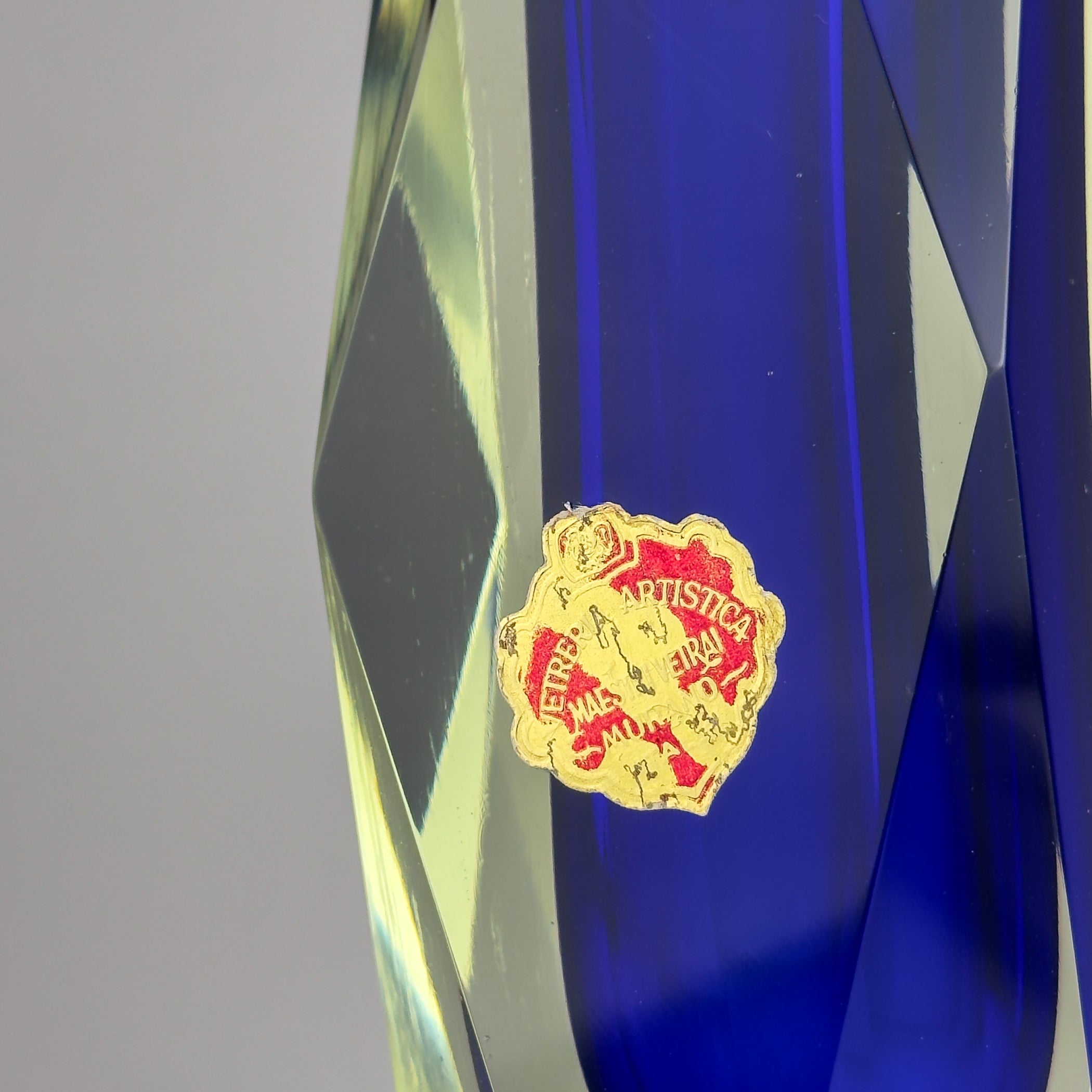 Vintage sommerso blue Murano vase, Italy 1970s