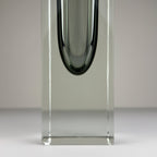 Sommerso gray Murano glass vase, style Flavio Poli, Italy 1970s