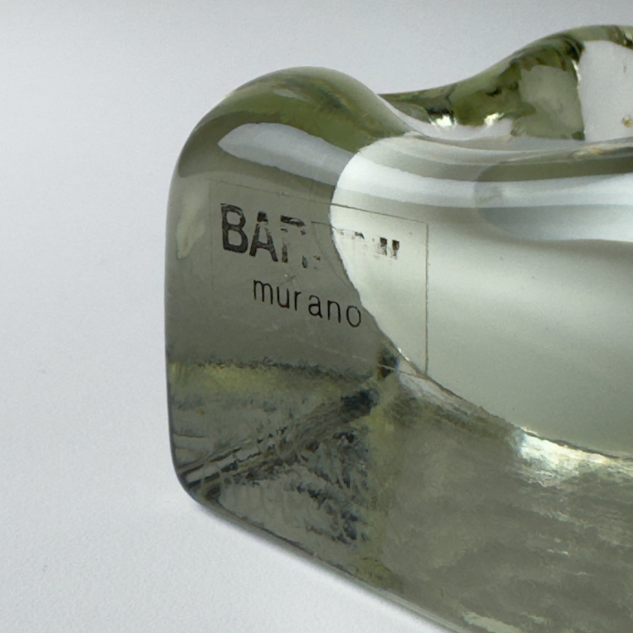 Vintage murano glass ashtray by Alfredo Barbini, Italy 1980s