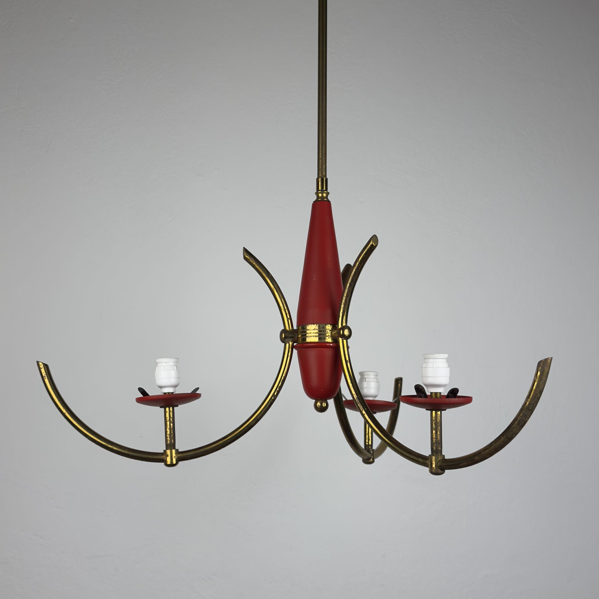 Mid-Century Stilnovo chandelier, Italy 1940-50s