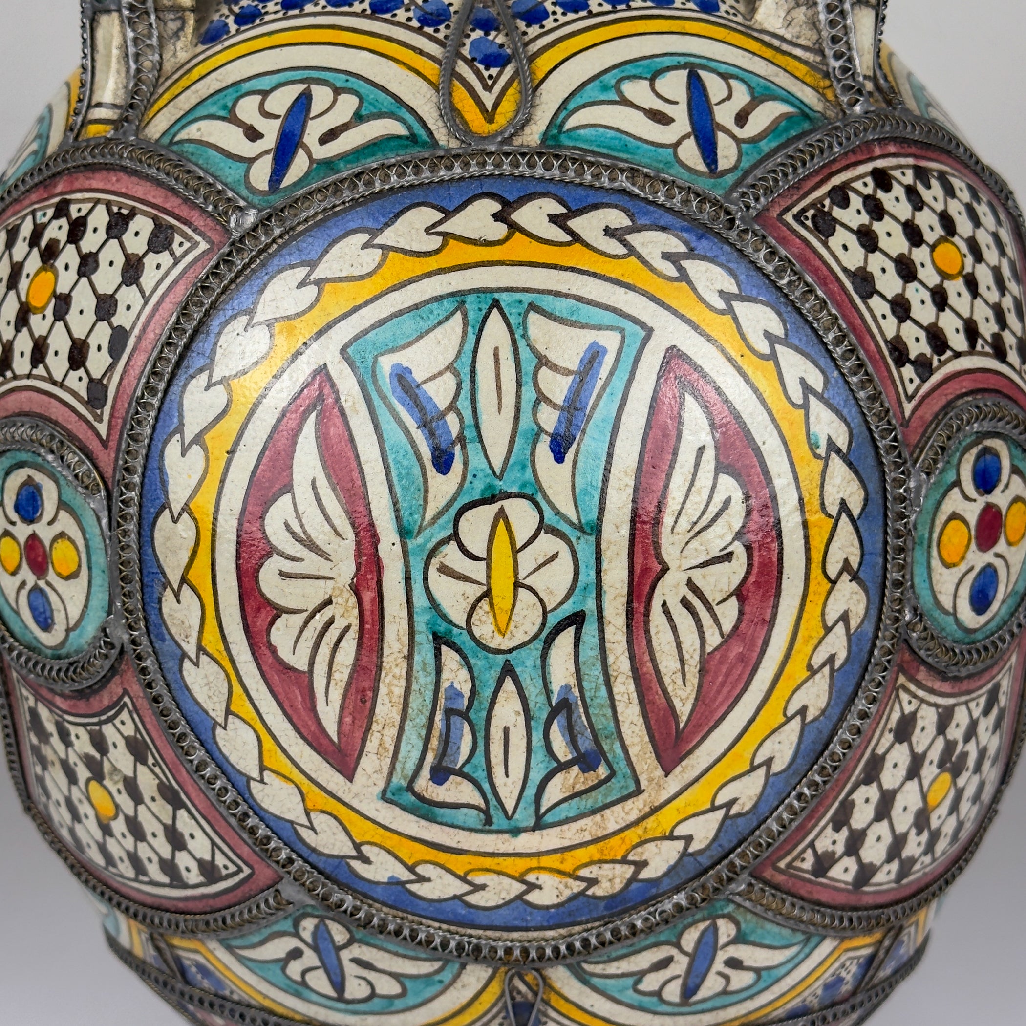 Vintage Moroccan Palatial Pottery Vase, Morocco 1930-50ss