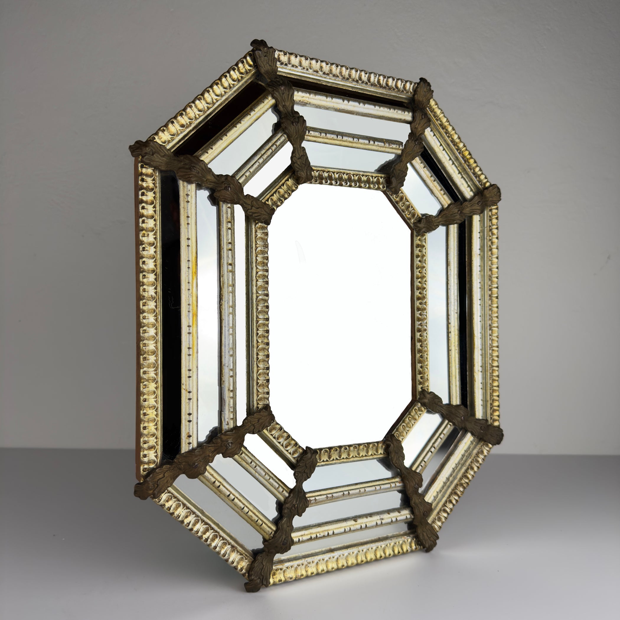 Vintage Octagonal Murano Mirror, Italy 1950s