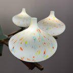 Mid-Century Stilnovo chandelier with teak and Murano Glass, Italy 1940-50s