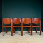 Mid-century Sistina Saddle dining chairs by Tito Agnoli for Matteo Grassi, Italy 1980s, Set of 4