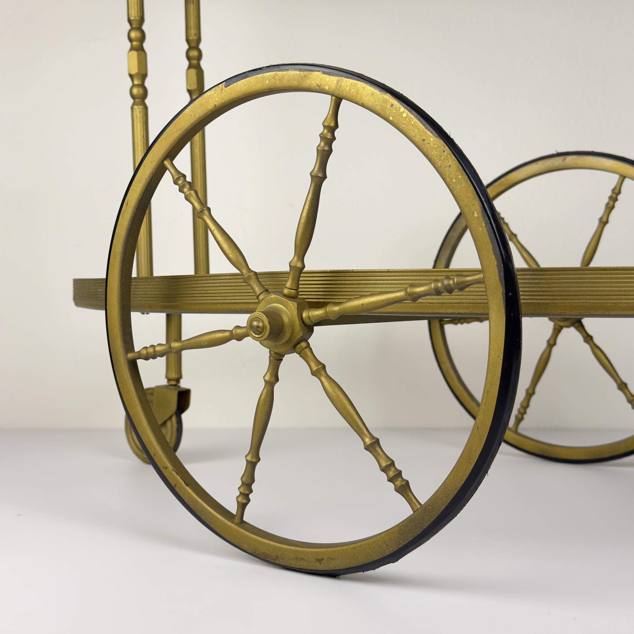 Vintage metal bar cart, Italy 1950s