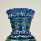 Vintage ceramic vase Rimini Blue, design Aldo Londi, Bitossi Italy 1970s