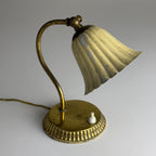 Small vintage metal table lamp Tulip, Italy 1950s
