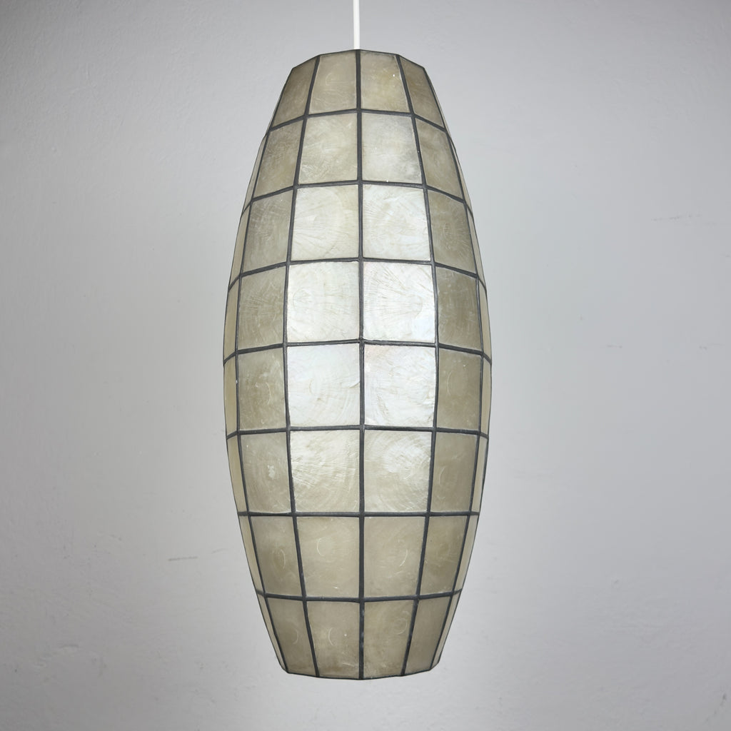 Vintage Capiz Shell Pendant Lamp, Italy 1960s