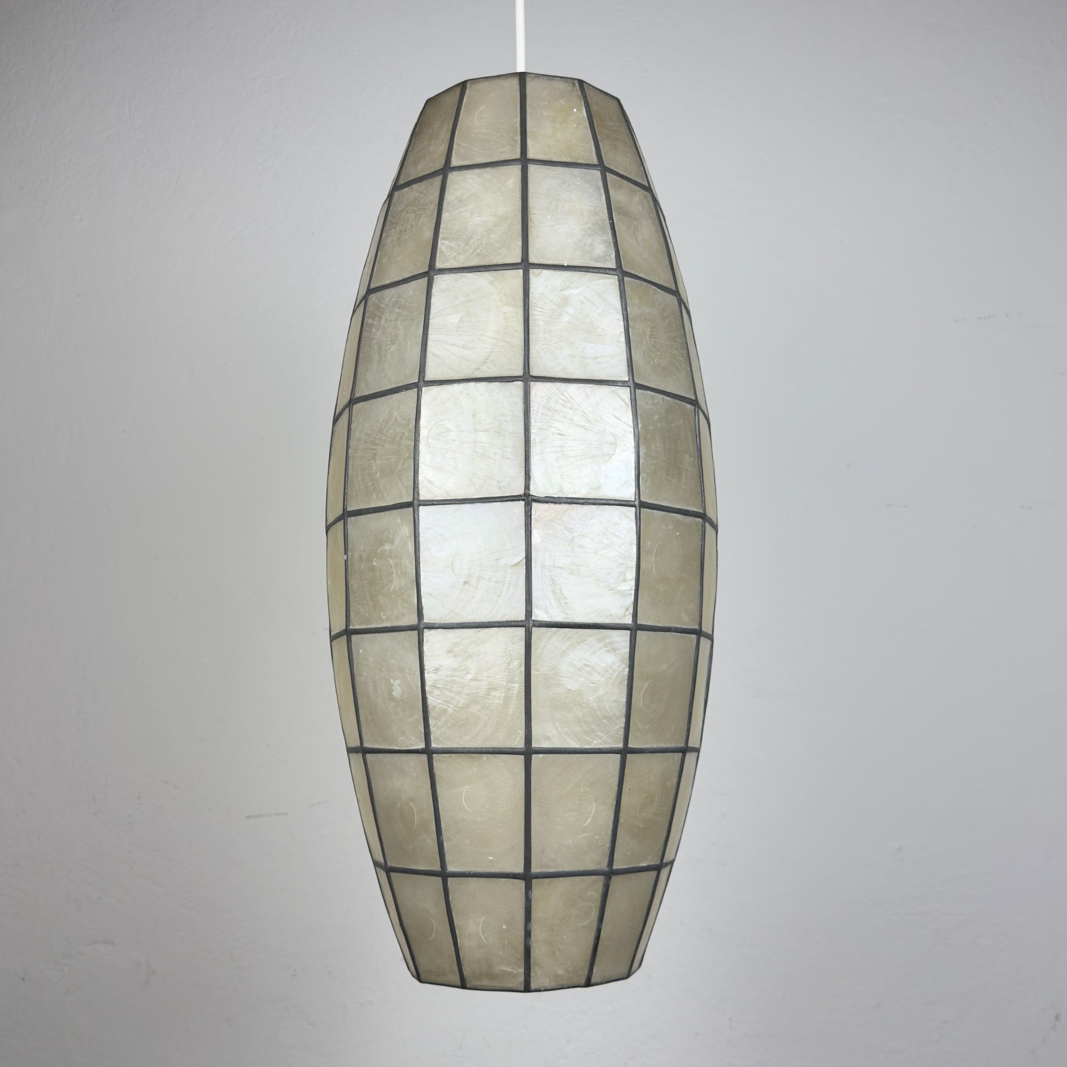 Vintage Capiz Shell Pendant Lamp, Italy 1960s