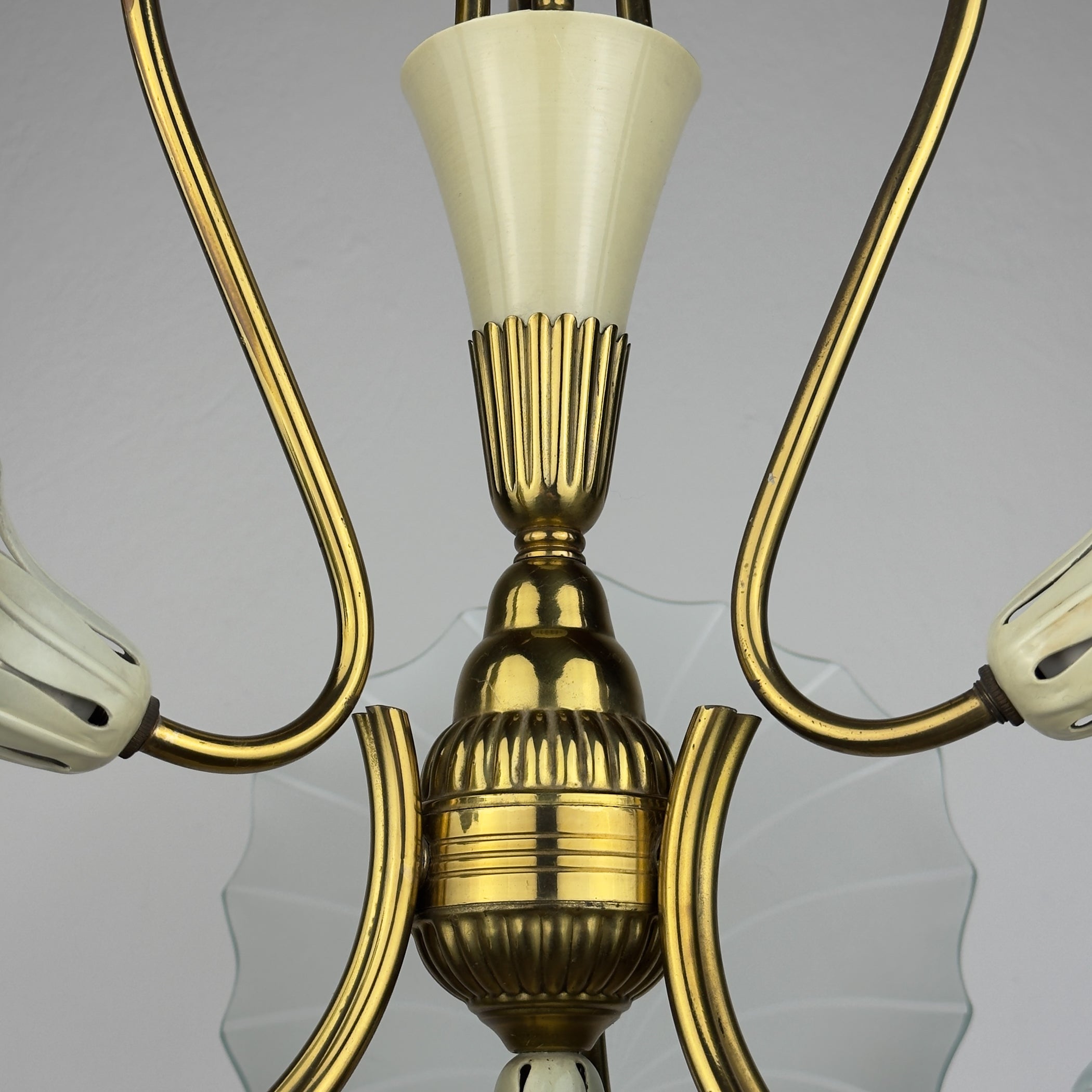 Antique chandelier, in style of Pietro Chiesa For Fontana Arte, Italy, 1930s
