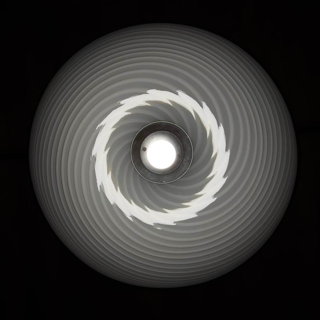 Vintage Swirl Murano Glass Pendant Lamp, Italy 1970s