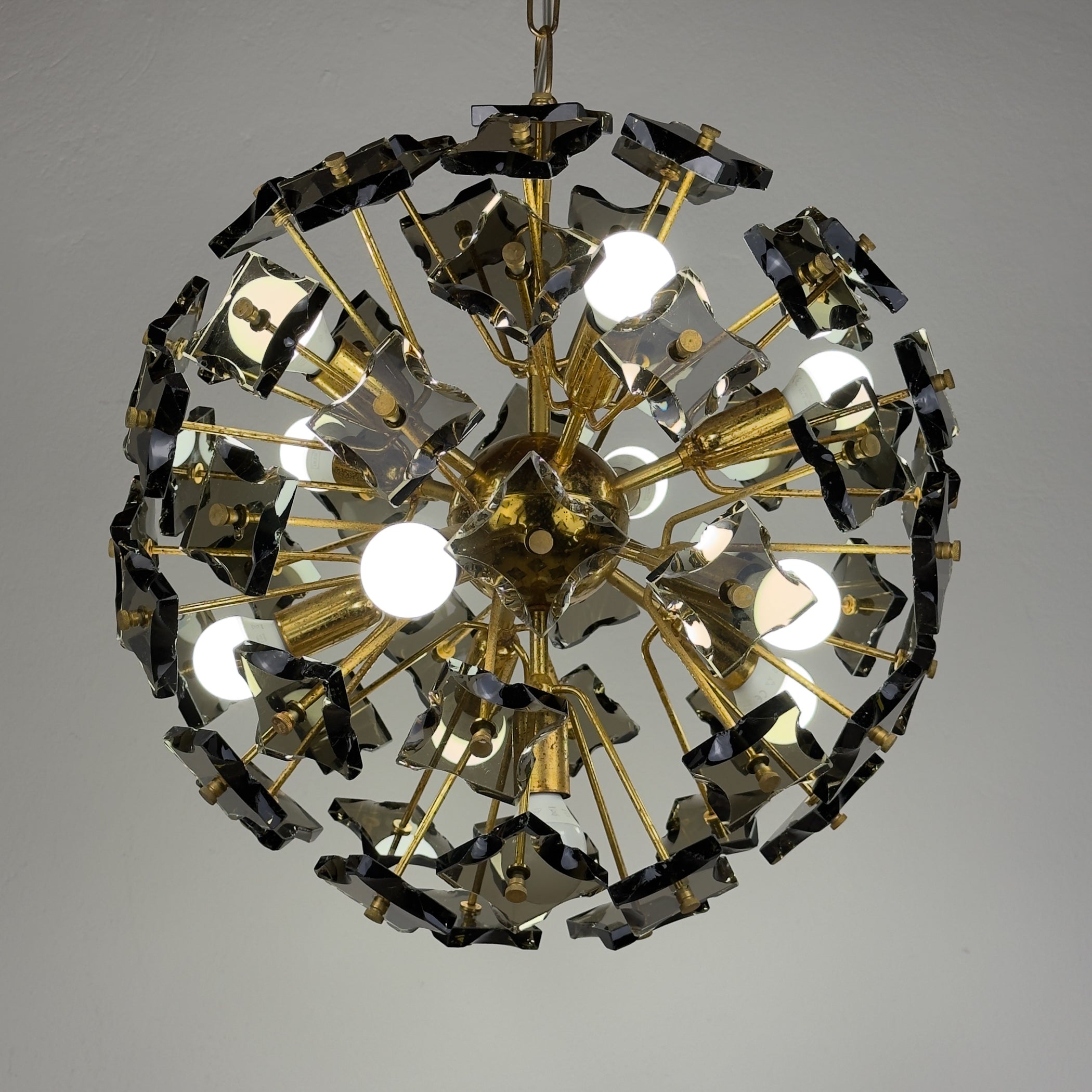 Mid-century Sputnik chandelier by Fontana Arte, Italy 1970s