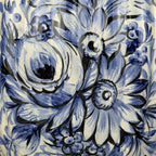 Vintage Blue Ceramic Vase by Bassano, Italy 1970s