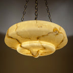 Art Deco yellow glass pendant lamp, Italy 1930s