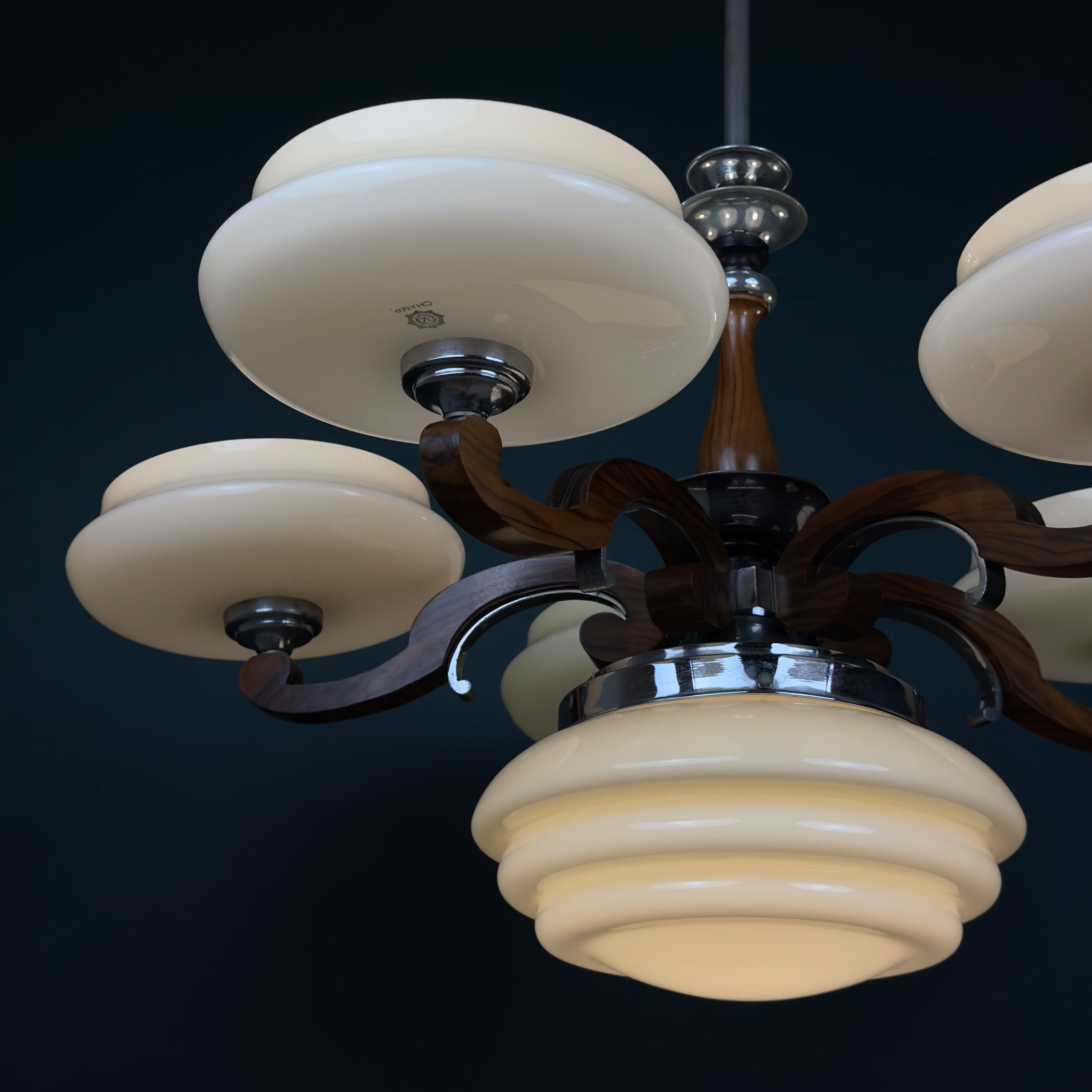 Art Deco Large Chandelier, Italy 1950s