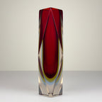 Sommerso red Murano glass vase, style Flavio Poli, Italy 1970s