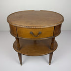 Vintage wooden nightstand Italy 1950s, mid-century wooden bedside table