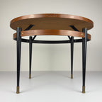 Vintage Italian Metal & Teak Wood Coffee Table by Silvio Cavatorta, 1950s
