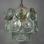 Vintage glass disc chandelier, Italy 1970s