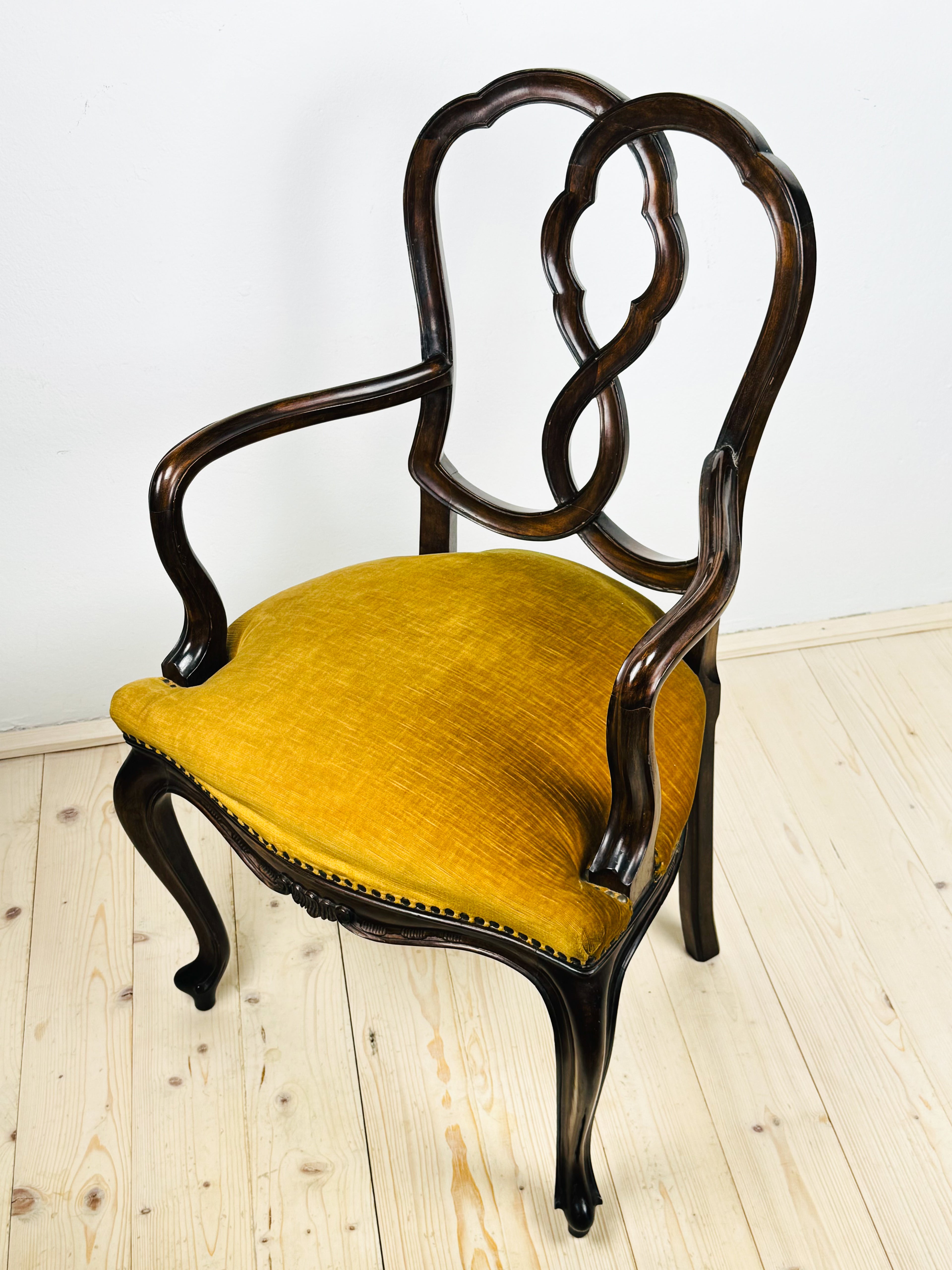 Vintage dining chair with arms, Italy 1950s