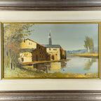 Original Landscape Oil Painting, Italy 1960s, Signed, Framed