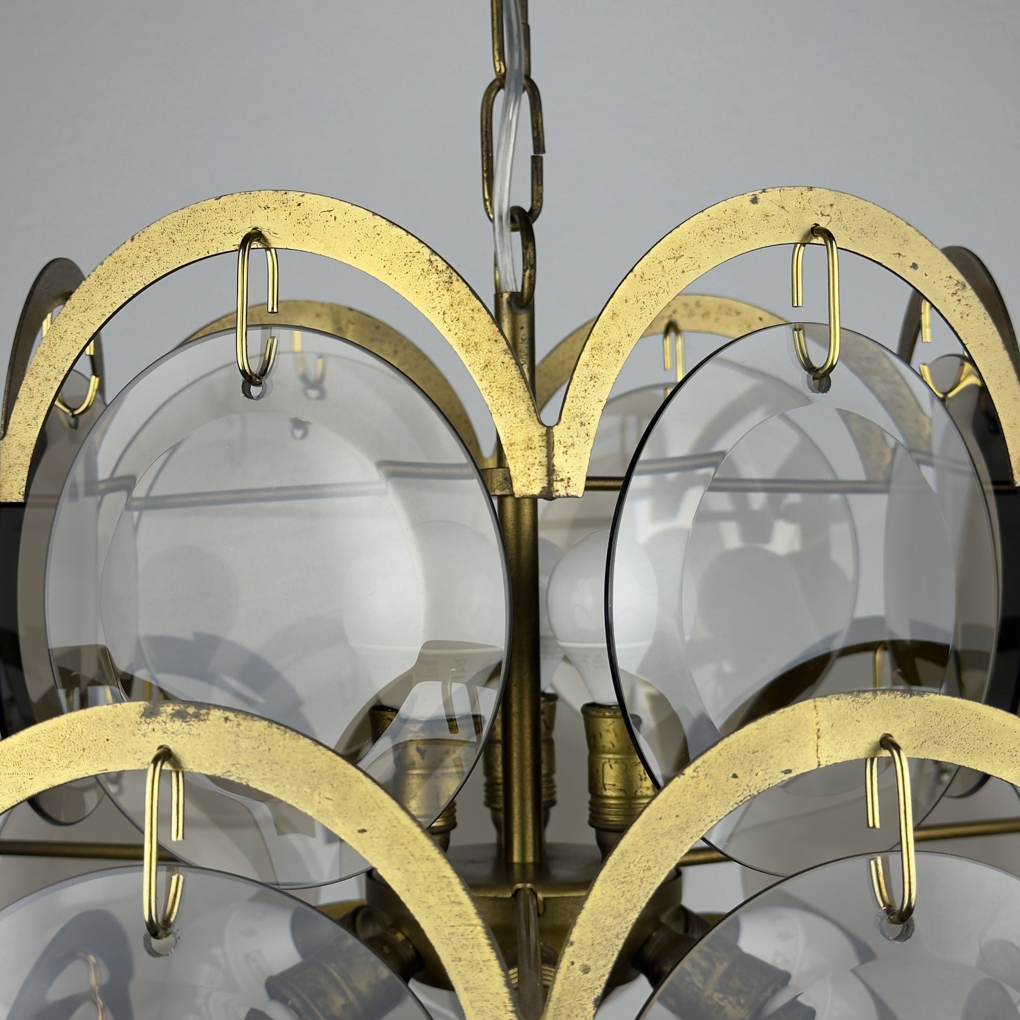 Smoked Murano chandelier by Gino Vistosi, Italy 1970s