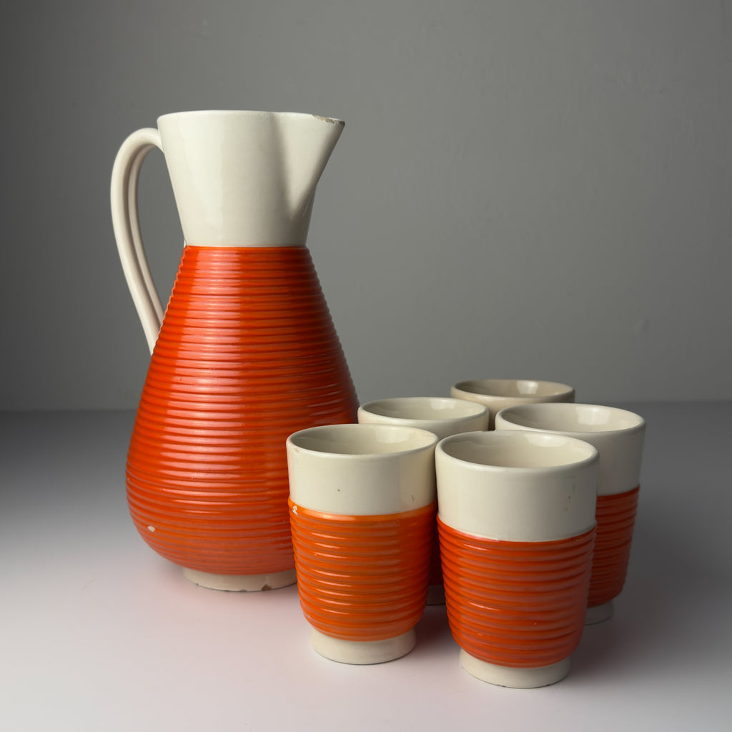 Vintage set of water from Ceramiche Rometti Umbertide, Italy 1930s