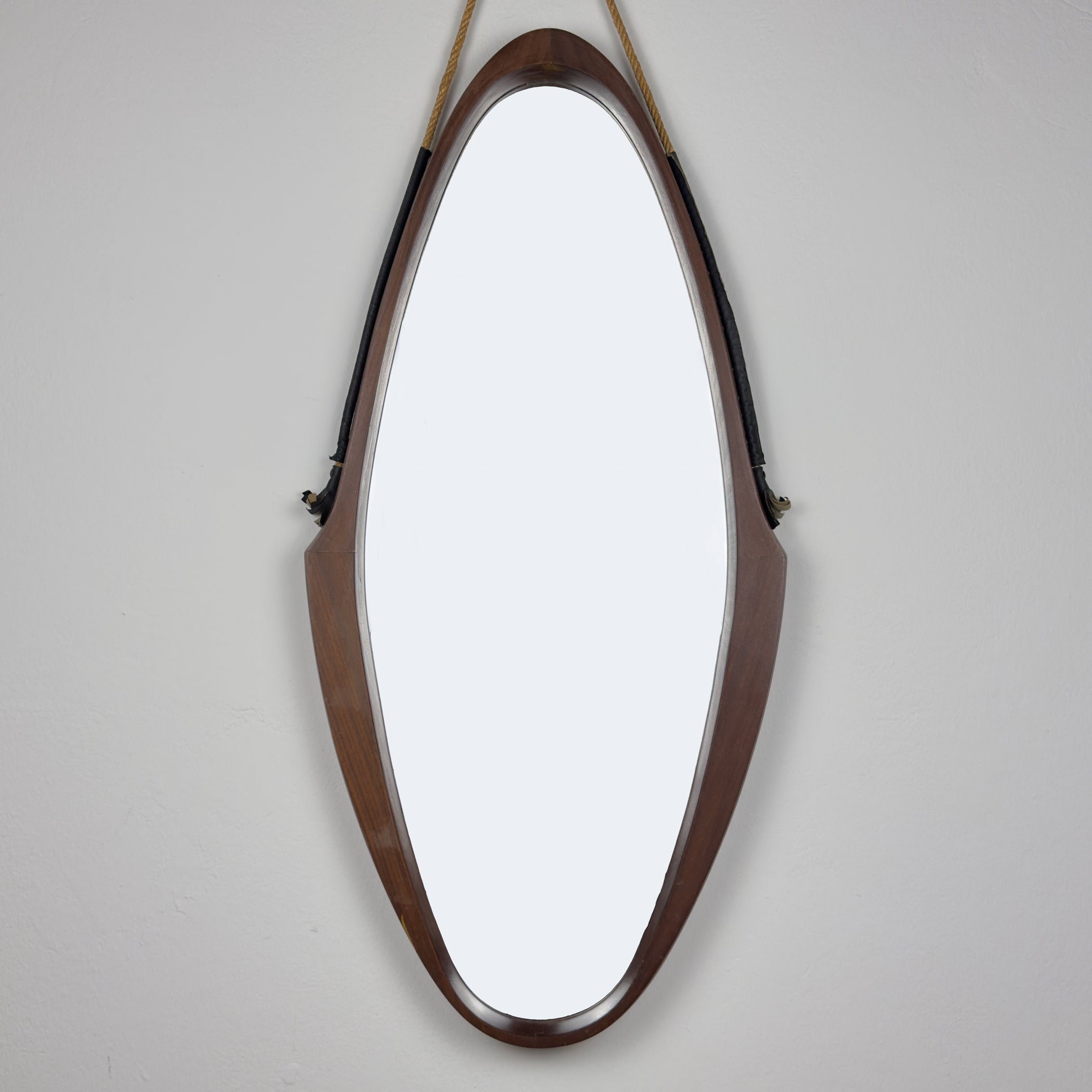 Mid-century Wall Mirror with Teak, Italy 1960s