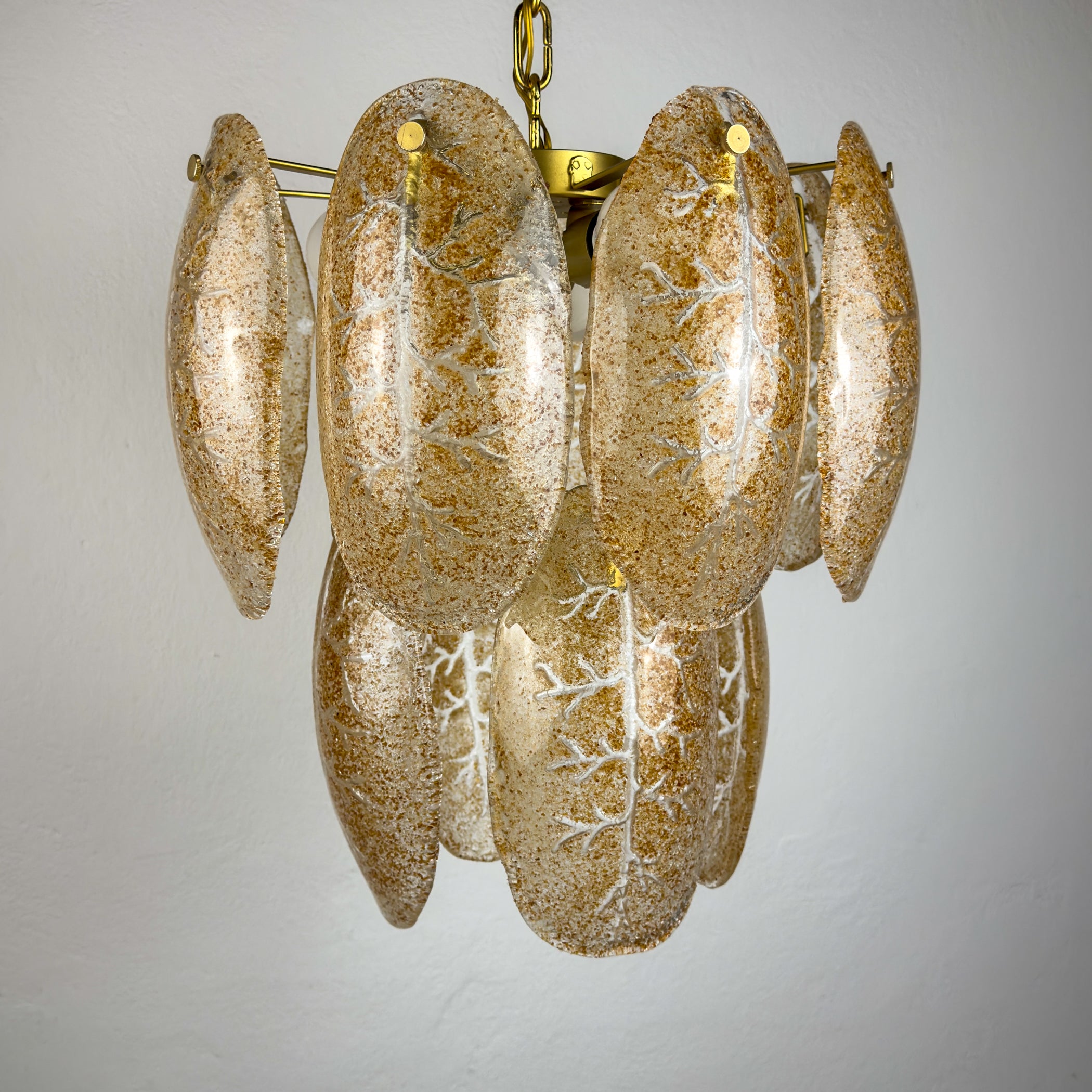 Original cascade murano glass chandelier, Italy 1980s