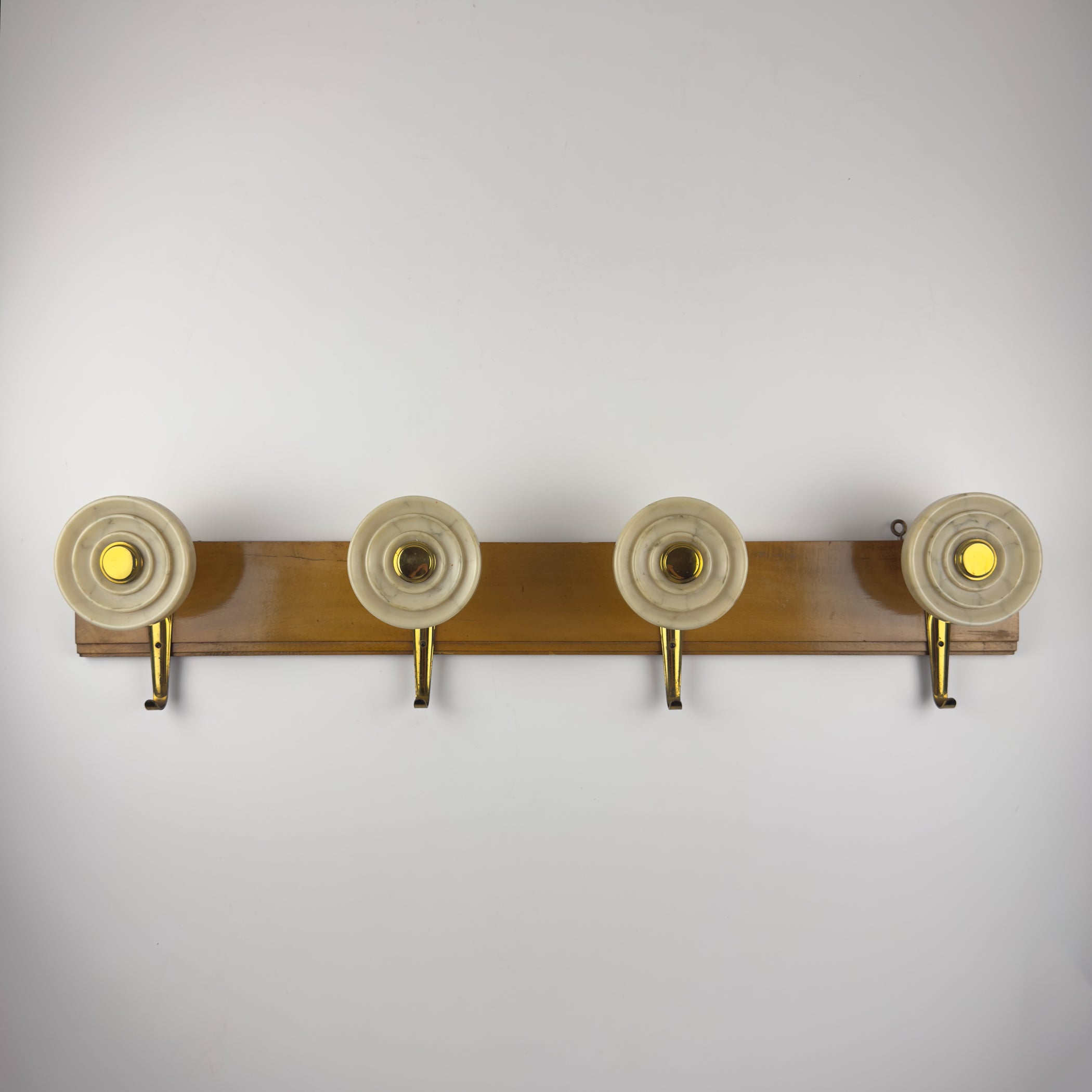 Vintage Art Deco brass & bakelite hanger, Italy 1950s