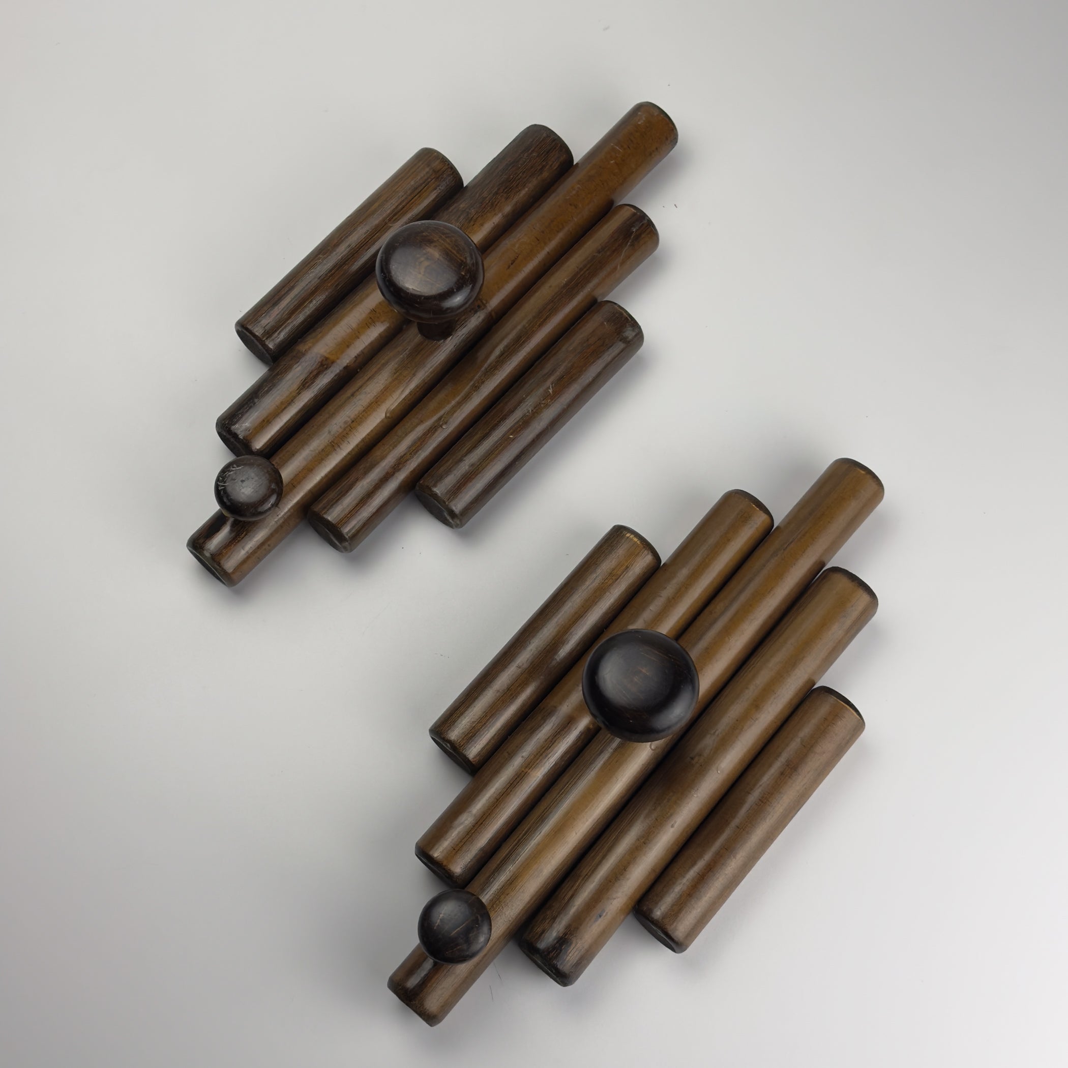 Vintage wooden hangers, Italy, 1970s, Set of 2