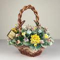 Vintage Capodimonte Ceramic Flower Basket, Italy 1960s