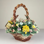 Vintage Capodimonte Ceramic Flower Basket, Italy 1960s