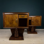 Vintage wood nightstands, Italy 1950s, Set of 2