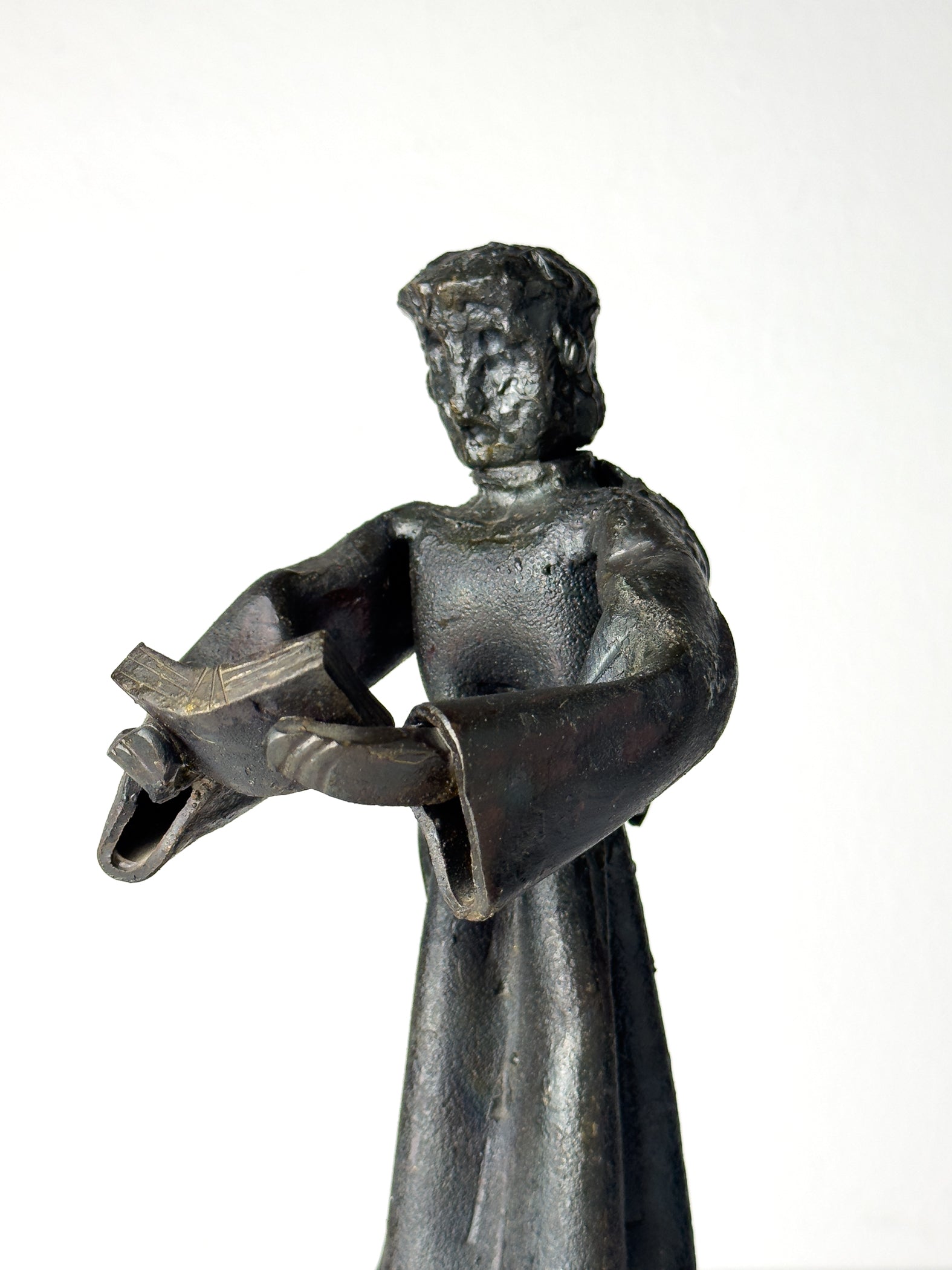 Vintage Brutalist sculpture "Monk With The Book" by Salvino Marsura, Italy 1970s