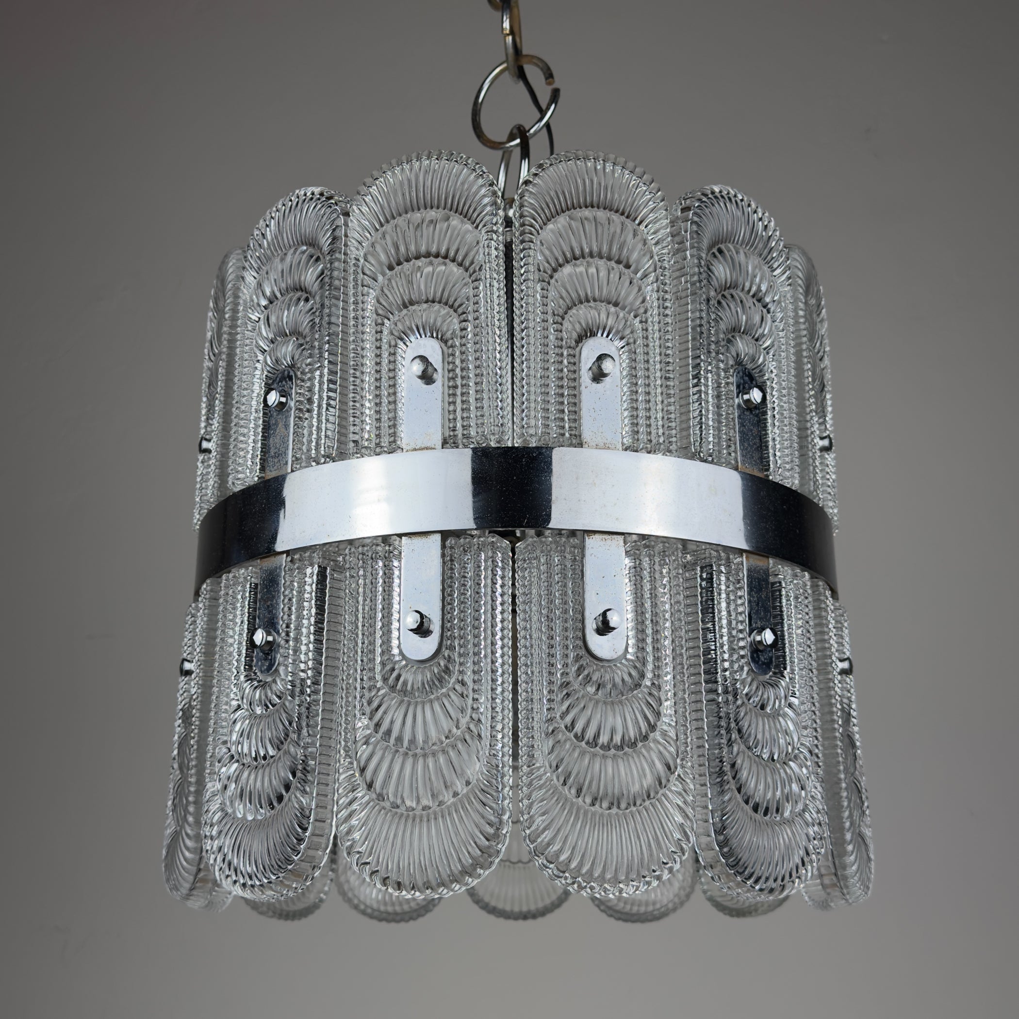 Vintage large crystal chandelier by Kaiser Leuchten, Germany 1960s
