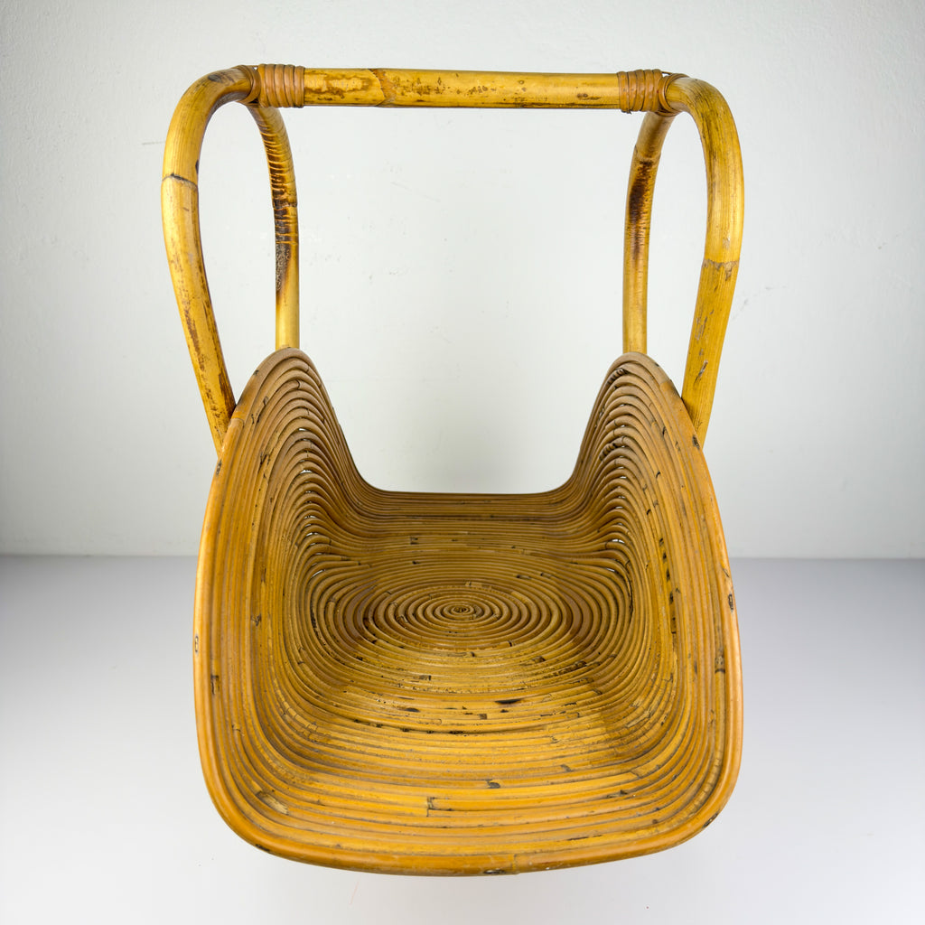 Vintage Bamboo magazine rack by Vivai Del Sud, Italy 1960s
