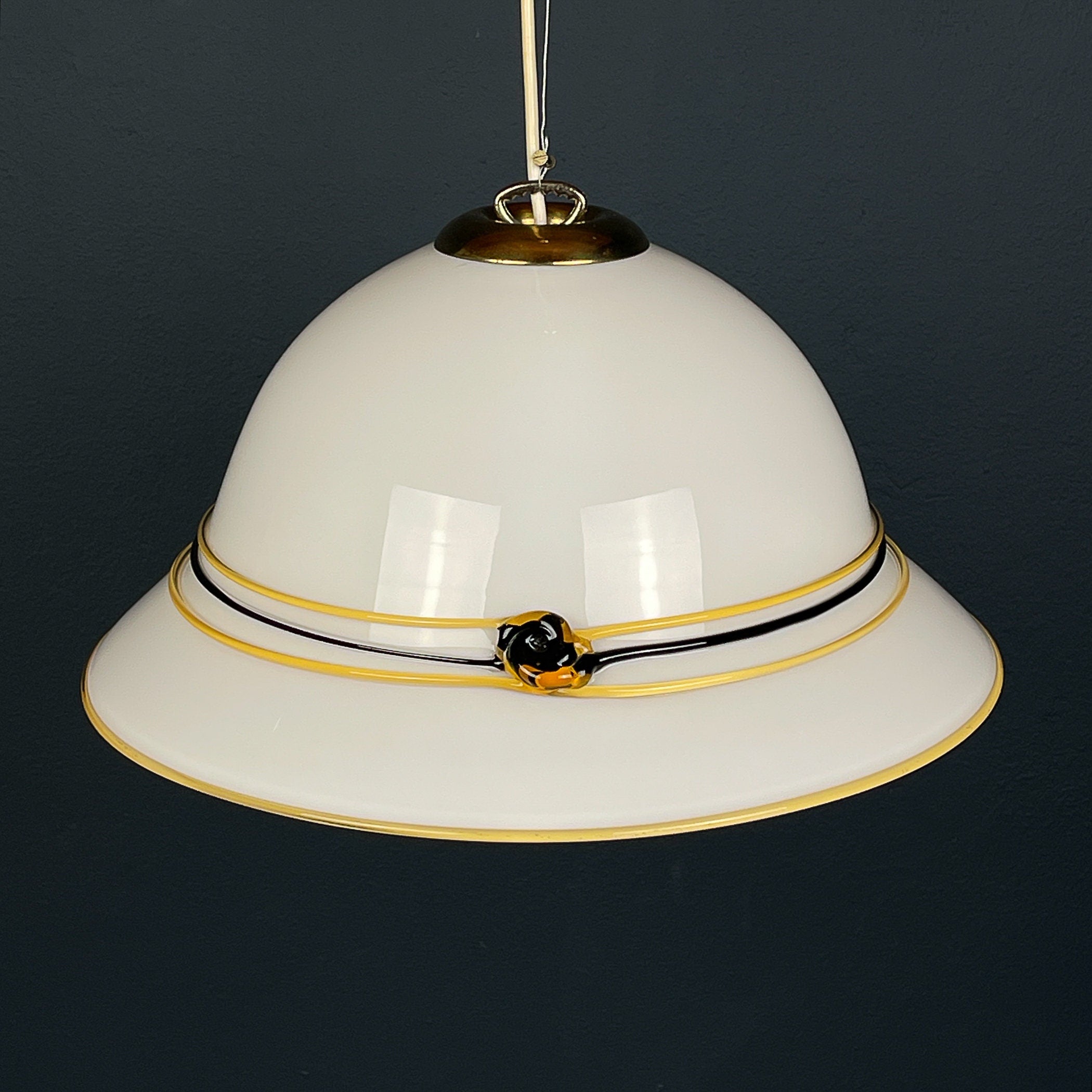 Vintage murano pendant lamp Italy 1970s Mid-century design