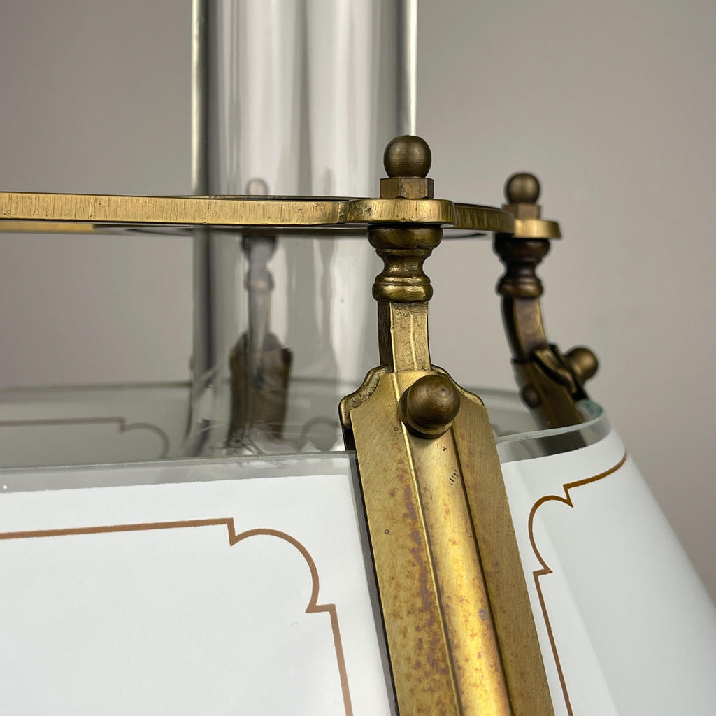 Vintage wooden and brass table lamp by Qvist & Co, Sweden 1970s