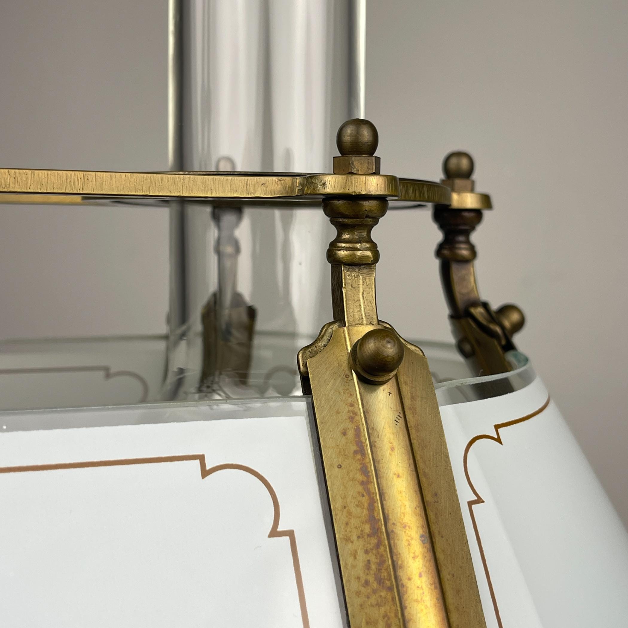 Vintage wooden and brass table lamp by Qvist & Co, Sweden 1970s