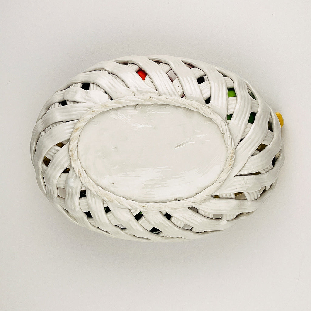Vintage Italian Ceramic Fruit Basket, Mid 20th Century