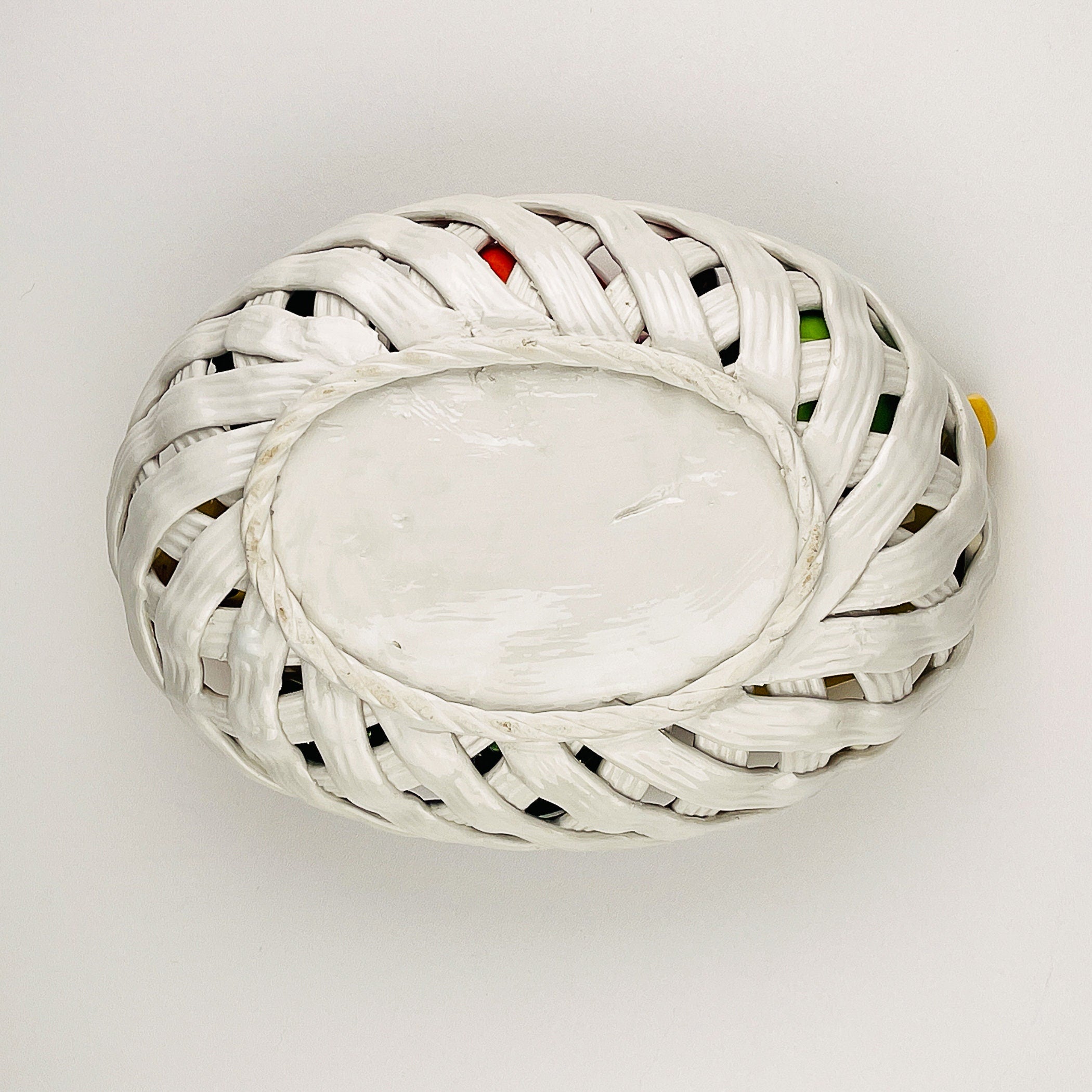 Vintage Italian Ceramic Fruit Basket, Mid 20th Century