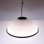 Murano pendant lamp White and Black, Italy 1980s