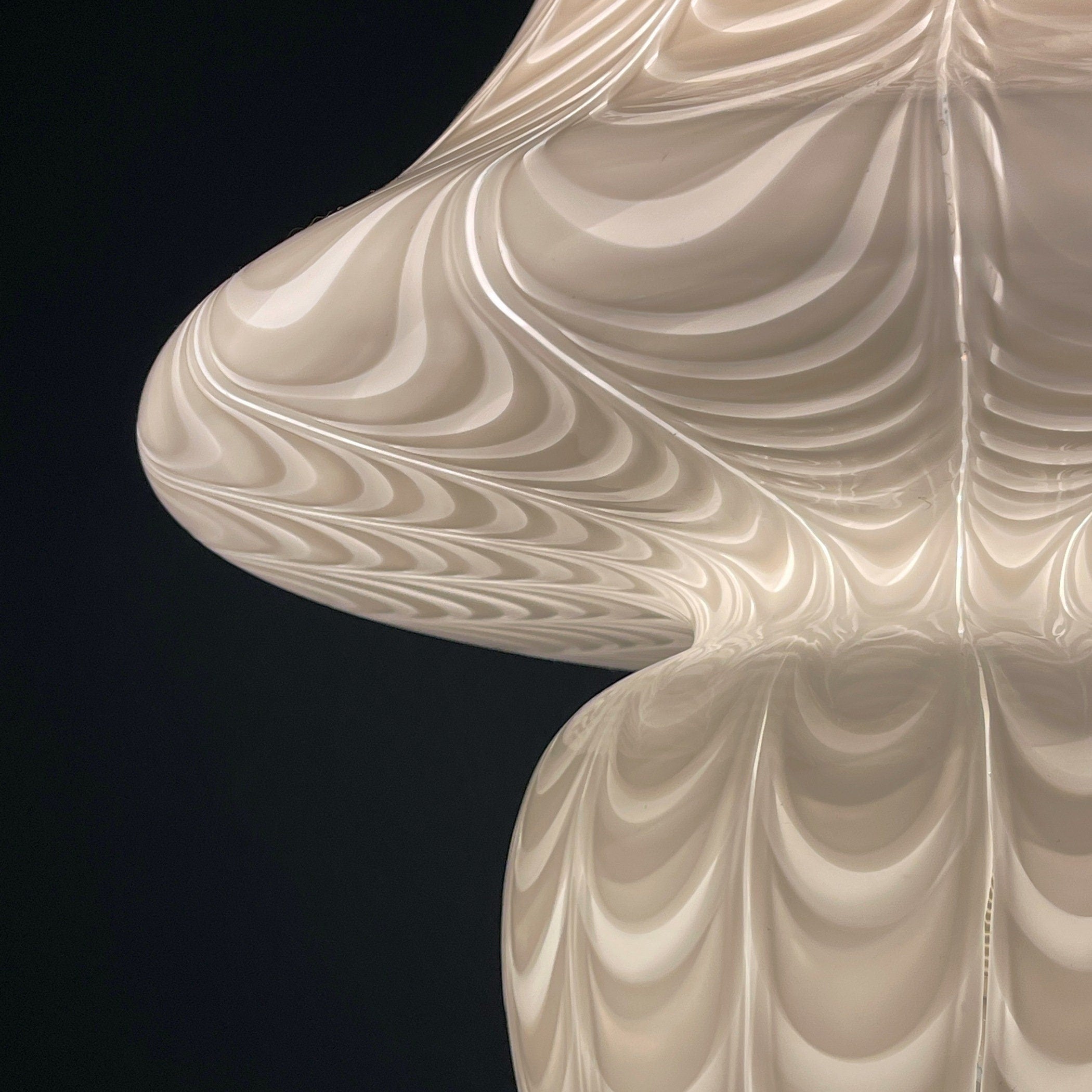 Large Classic white murano table lamp Mushroom Italy 1970s Italian Modern Retro home decor
