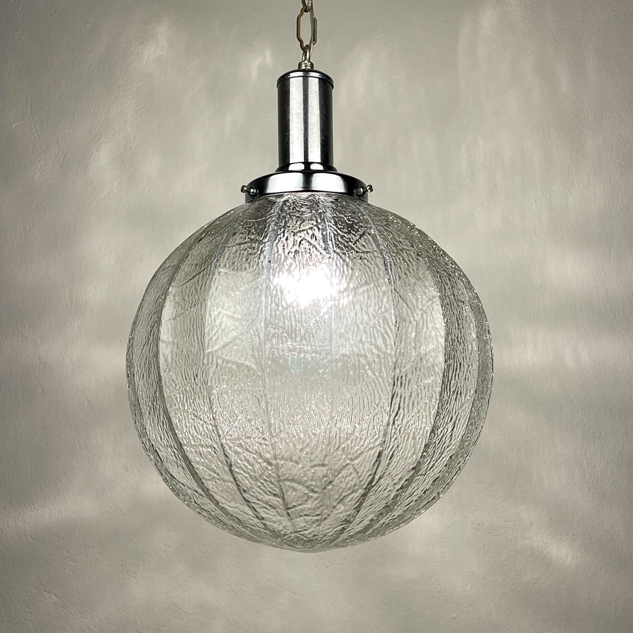 Mid-century glass pendant lamp, Italy, 1960s, Vintage Home Decor